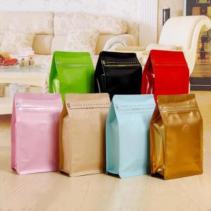 China 1 Pound Coffee Bag with One-Way Degassing Valve, Stand Up Zipper Coffee Bags With Flat Bottom on sale
