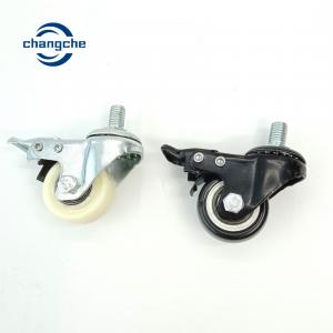 China ODM Threaded PVC Furniture Castors Wheels With Brake on sale