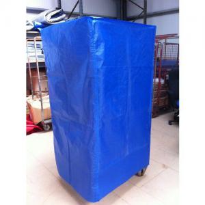 210D Blue Coated Polyester Cover Customized Size For Roll Cage Trolley