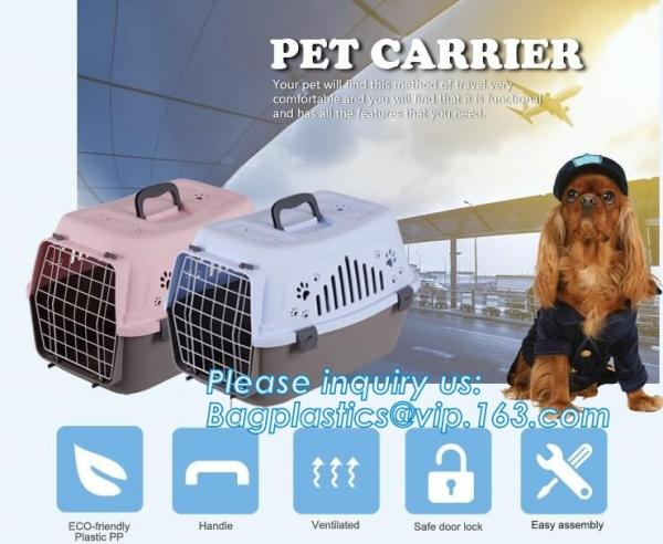 Transport Box Pet Air Box Travel Carrier Cages Portable Plastic Dog Carrier, Dog Box Cages------Durable Plastic Aviation