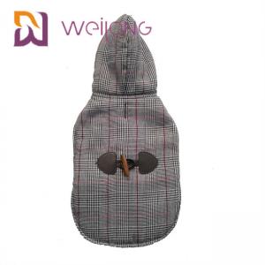 China Houndstooth Brushed Tricot Custom Dog Hoodies Winter Keep Warm BSCI Puppy Hoodie wholesale