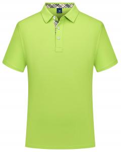 China Plain Dyed Mens Polo Shirt Customized Fabric Green Breathable T Shirt wholesale