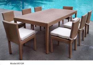 China pcs High back outdoor dining chair with 8pcs armchais-8012 wholesale