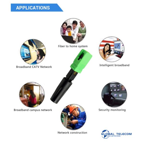 ISO9001 Ftth Fast Connector , Sc Apc Quick Connector 20N Tension