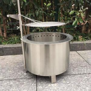 China Double Wall 56cm Smokeless Fire Pit With Grill 38cm Stove wholesale