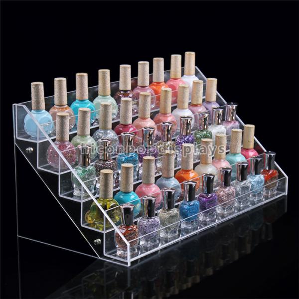Quality Pure Acrylic Nail Polish Counter Display Racks For Makeup Store Promotional for sale