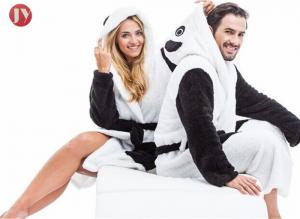 China Panda Soft Bathrobe With Hood Women Men Nightgown Home Clothes Warm Bath Robes Dressing Gowns wholesale
