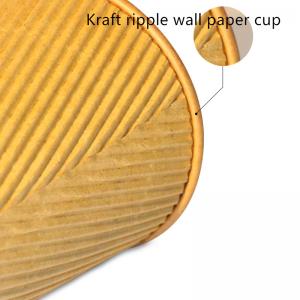 China Disposable Biodegradable Cupcake Carton Hot Insulated Coffee Kraft Paper Cup 12 Oz wholesale