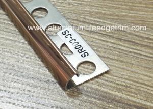China Grade 304 Stainless Steel Quadrant Trim  / Tile Corner Bead Gold Mirror Effect wholesale