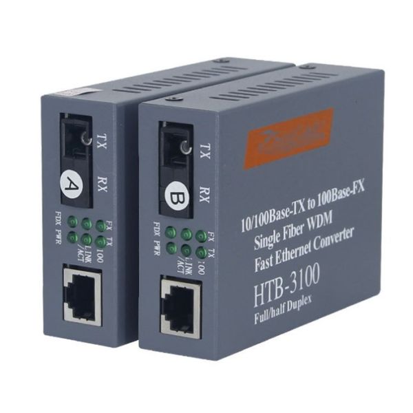 Single Mode Fiber Optical Transceiver 100m HTB-3100A/B Conversion Device SC