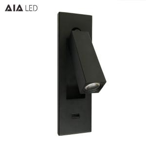 China IP20 adjustable angle square bedside wall light/indoor led reading wall lamp headboard wall light wholesale