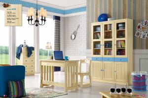 China children study room pine solid wood furniture on sale