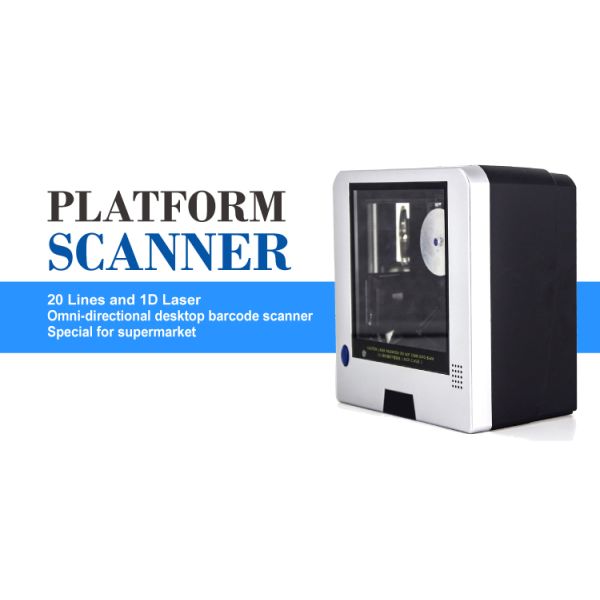 Desktop Barcode Scanner for Supermarket Goods OEM 1D Omnidirectional Scanning Machine