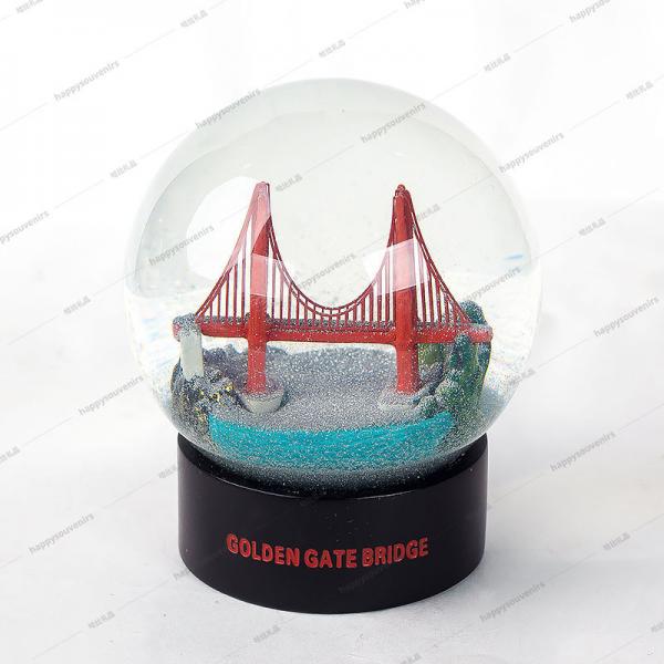 Quality Tourist Gifts 100mm Golden Gate Bridge Snow Globe for sale