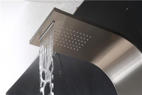 Black Seamless Thermostatic Shower Panel Column Tower Anti Deformation Large Water Output