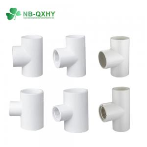 China Blue PVC Pipe Fitting Tee Sch40 Equal Tee Reducing Tee Female Tee for Glue Connection on sale