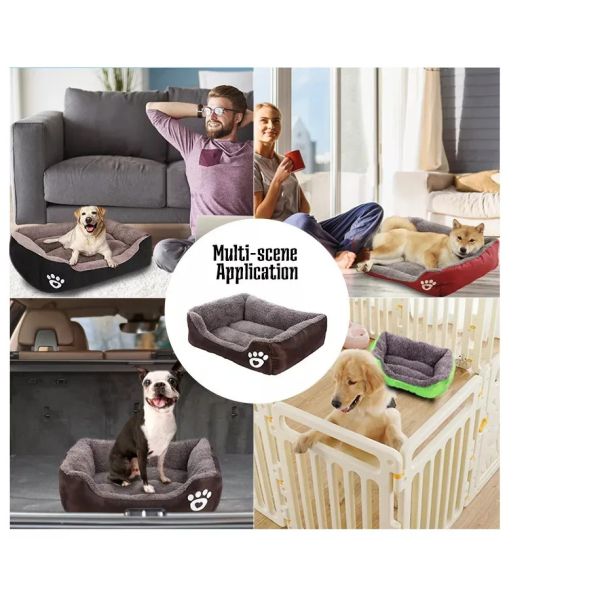 Polyester Pet Crate Bed Sofa Solid Plush Dog Bed