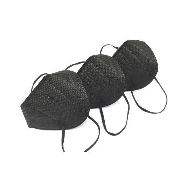 KN95 Black Protective Face Mask , Particulate Respirator Mask FDA Device Listed