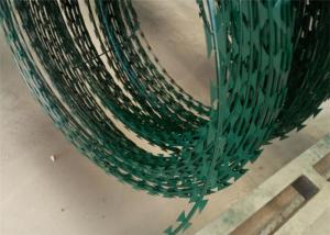 China Green Pvc Coated Galvanized Coils Of Barbed Wire For Security Fence wholesale