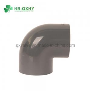China DIN Pn16 Plastic PVC Fittings Pipe Connector 90 Deg Socket Elbow with Round Head Code on sale