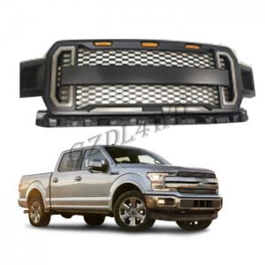 China Front Grill Mesh Grille Raptor Style Replacement For Ford F150 2018 2019 2020 With Drl & Turn Signal Lights And 3 Amber wholesale
