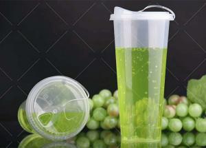 China Octagon Polypropylene Plastic Cups , Disposable Clear Plastic Cups With Lids 600ml 1000ml wholesale