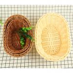 PP Weaving Rattan custom size round storage wicker fruit basket tray