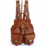 Wholesale Price Vintage Tan Leather Girl's Style Backpack Shoulder Bag #3023B