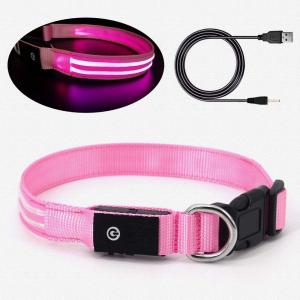 China Safety Seen LED Dog Collar USB Rechargeable Multifuctional For Dogs Walking Training wholesale