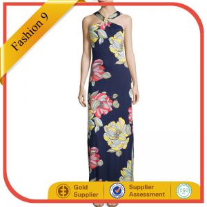 China Floral-Print Maxi Halter Dress maxi dress wholesale