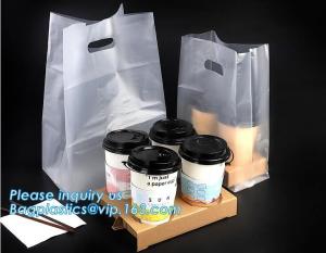 Disposable cup carrier bag, carry bag, cup handle bag, handy bag, die cut bag, handle carry bag, grocery bag, bakery pac