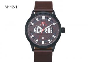 China Men's Quartz Watch Water Proof  PU Leather Strap Hot Sale Wrist Watch M112 on sale