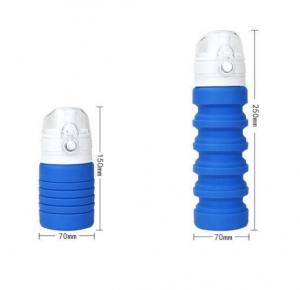 China Silicone Folding Cup,Food-Grade Silicone Sport Portable Water Bottle Foldable Cycling Water Bottle wholesale