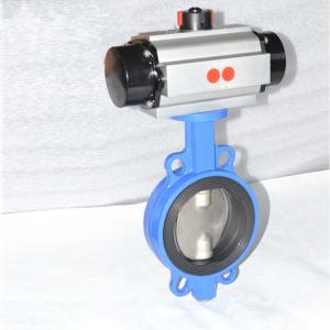 China SS316 Wafer Pneumatic Butterfly Valve DN50 - DN1600 wholesale