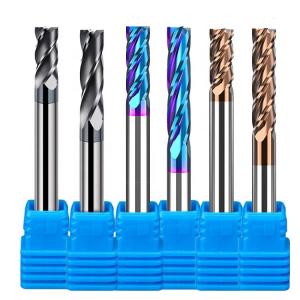 China Hrc 45 Reverse Flute Carbide Finishing End Mill Cutters 40mm 16mm Shank Type wholesale
