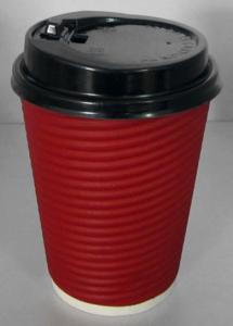 China Light Weight Disposable Paper Cups With Lids Anti Slip Design , Double Wall For Hot Drink on sale