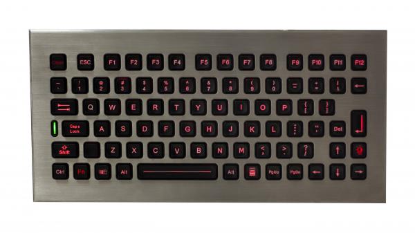 Quality Desktop Waterproof Industrial Computer Keyboard Red Baklit Colour 82 Keys for sale
