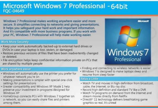 OEM Software Windows 7 COA Sticker Windows 7 Full Version With Activation Key
