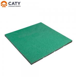 China Green Outdoor Playground Rubber Floor Tiles 1000x1000mm UV Resistant wholesale