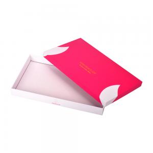 China Grey Paper Red Gift Box Skincare Packaging With Lid And Bottom on sale