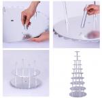 Aluminum Alloy 10 Tiers Wedding Cake Display Tower, Round Cupcake Stand Tower