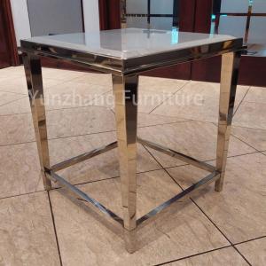 China Silver Frame SS201 Simple Bed Table Small CBM Square Table For Bedroom on sale